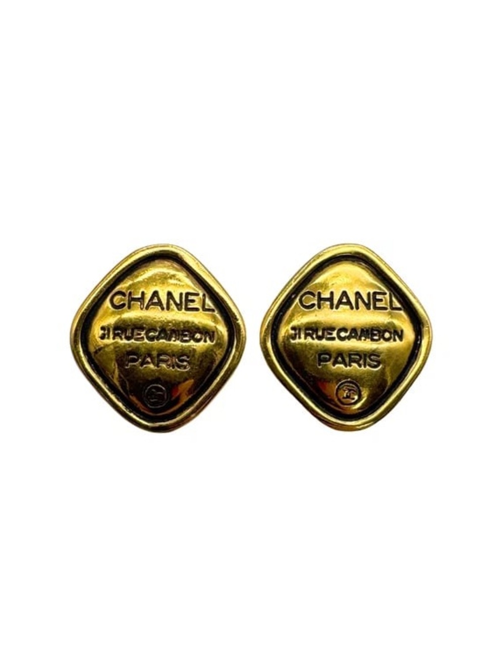Authentic CHANEL 31 RUE DE CAMBON gold plated vintage earrings